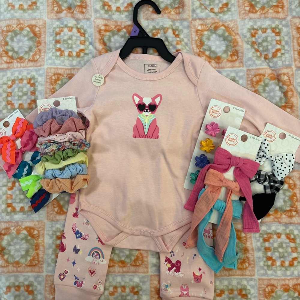 Paris Hilton Pink and Orange Baby Outfit
